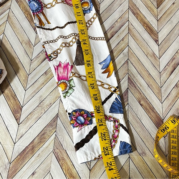 Talbots Long Sleeve Button Front Links & Ribbons Equestrian Cotton Shirt XS - Picture 8 of 10